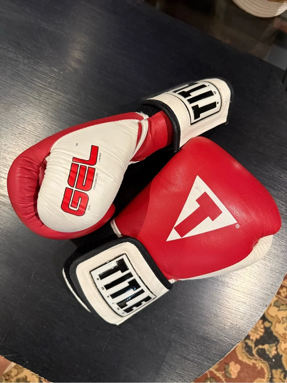 TITLE Boxing Red and White Training Gloves